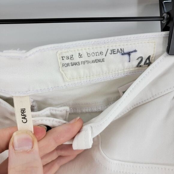 Rag & bone white capri jeans zip 24 skinny - Picture 4 of 5